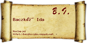 Baczkó Ida névjegykártya